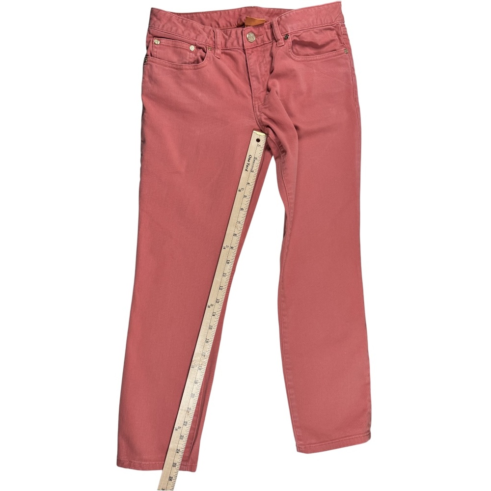 Tory Burch Alexa Cropped Skinny Jeans – Size 28 – Coral Pink - Picture 9 of 10